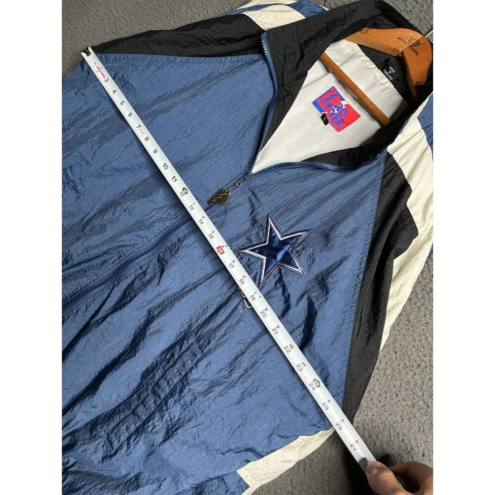 Vintage Dallas Cowboys Pro Player Jacket Windbreaker Mens Large 75th Anniversary